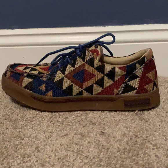 Sunstone moc toe Aztec design shoes size 8.5 worn twice - Picture 3 of 7